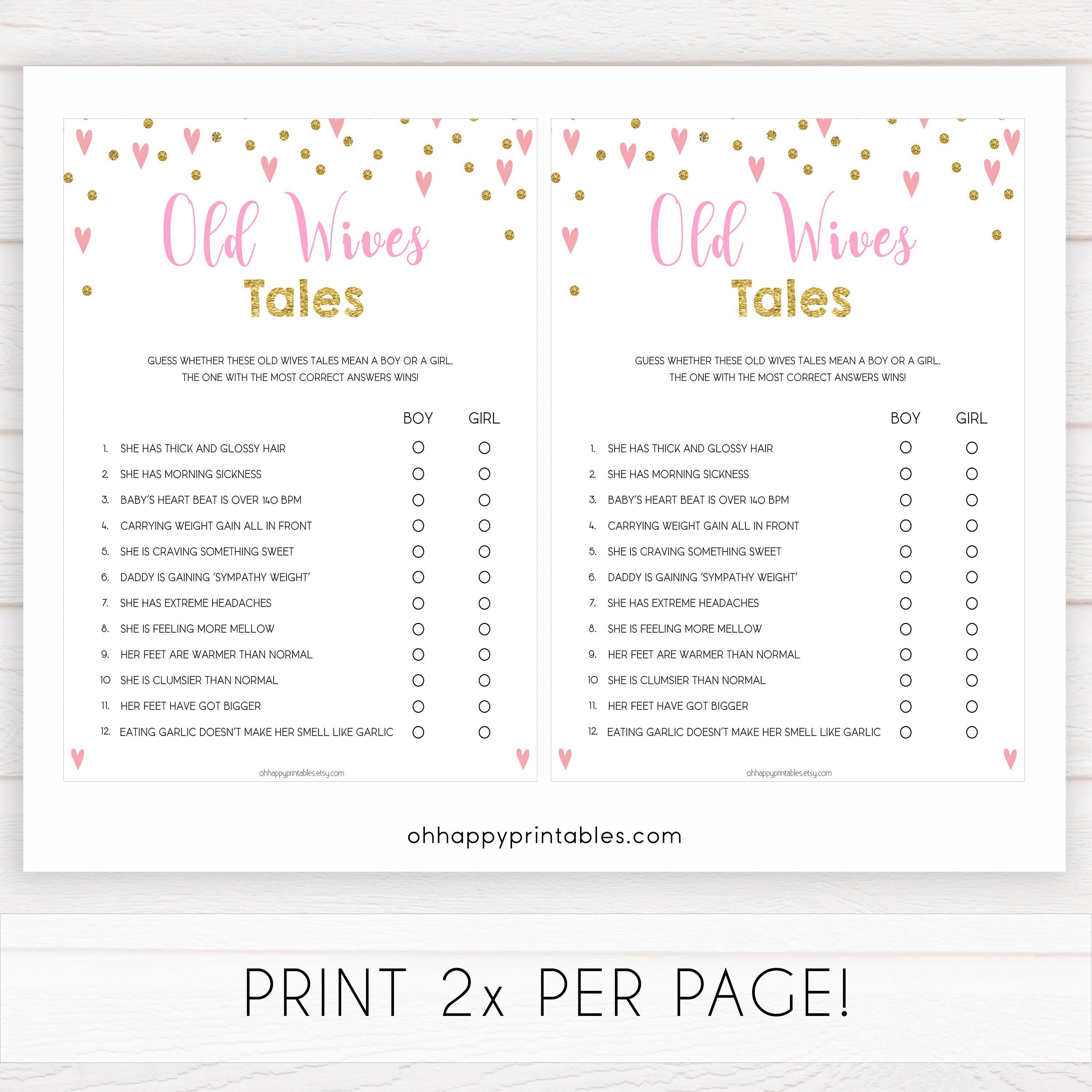 pink hearts baby shower, old wives tales baby game, printable baby games, pink baby games, girl baby games, top 10 baby games, fun baby games