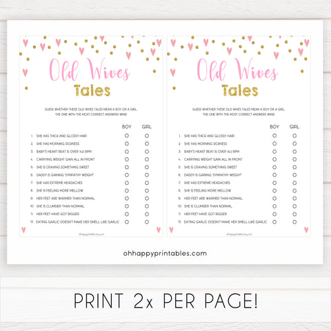 pink hearts baby shower, old wives tales baby game, printable baby games, pink baby games, girl baby games, top 10 baby games, fun baby games