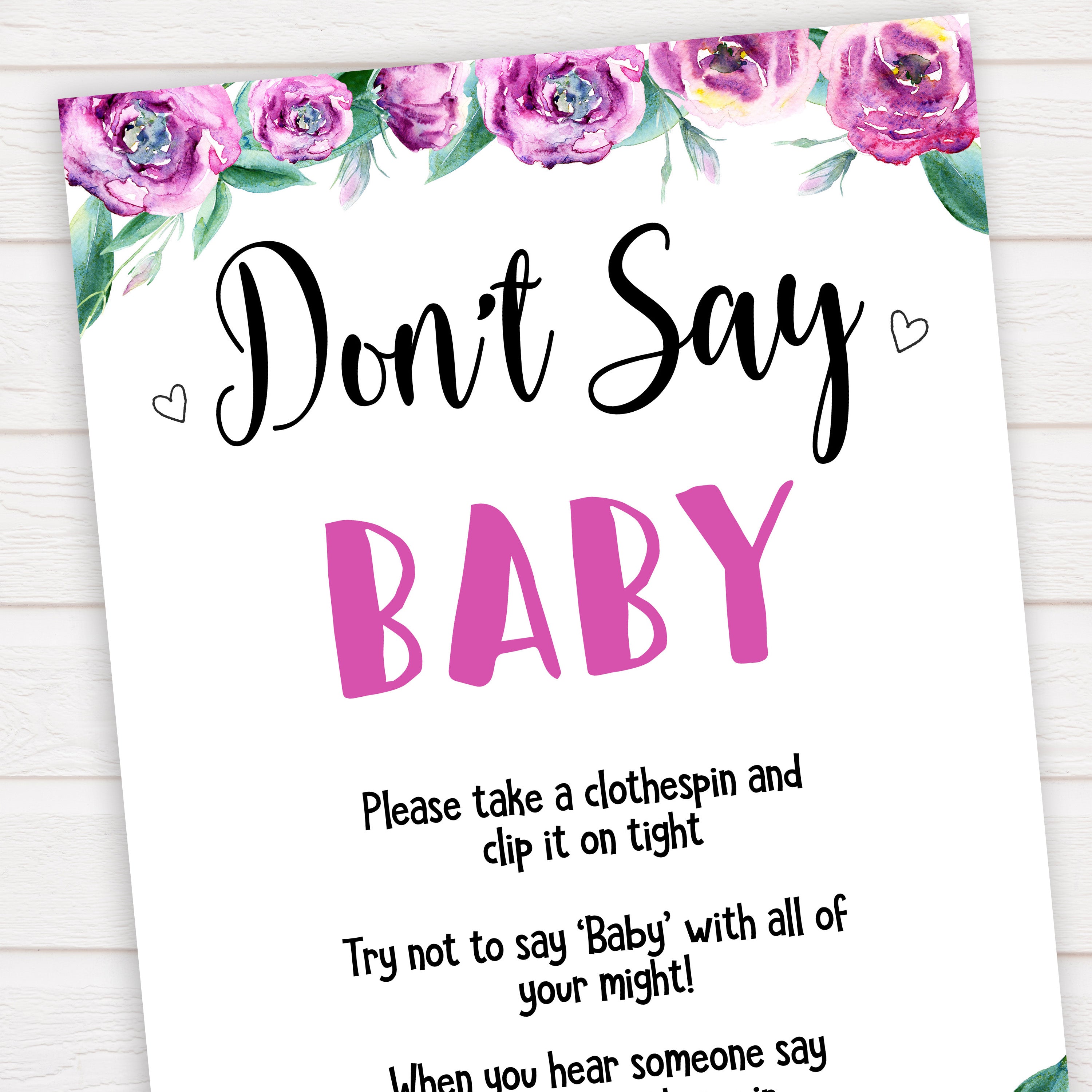 Purple peonies dont say baby baby shower games, printable baby shower games, fun baby shower games, baby shower games, popular baby shower games, floral baby shower games, purple baby shower themes