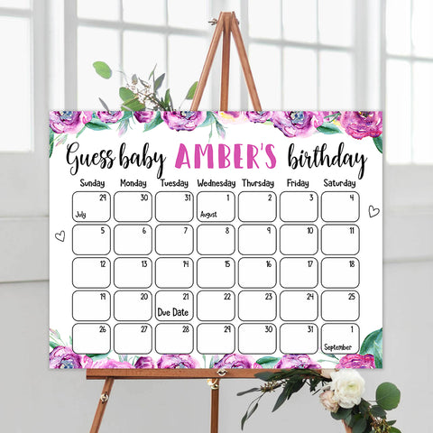 guess the baby birthday games, baby birthday predictions game, printable baby shower games, fun baby shower games, popular baby shower games