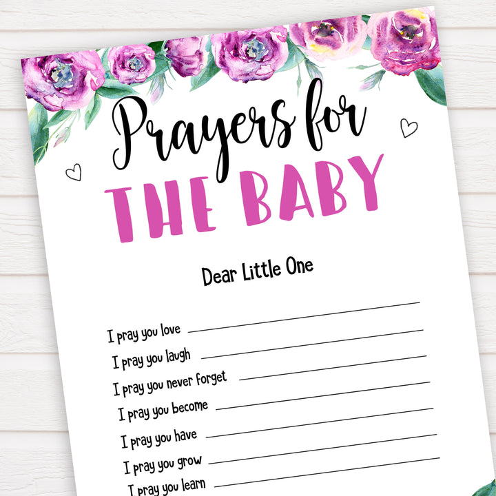 Purple peonies prayers for baby baby shower games, printable baby shower games, fun baby shower games, baby shower games, popular baby shower games, floral baby shower games, purple baby shower themes