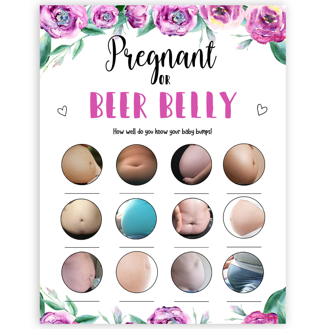 Purple peonies pregnant or beer belly baby shower games, printable baby shower games, fun baby shower games, baby shower games, popular baby shower games, floral baby shower games, purple baby shower themes
