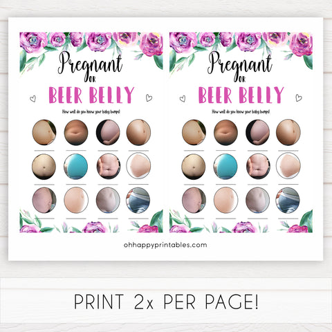 Purple peonies pregnant or beer belly baby shower games, printable baby shower games, fun baby shower games, baby shower games, popular baby shower games, floral baby shower games, purple baby shower themes