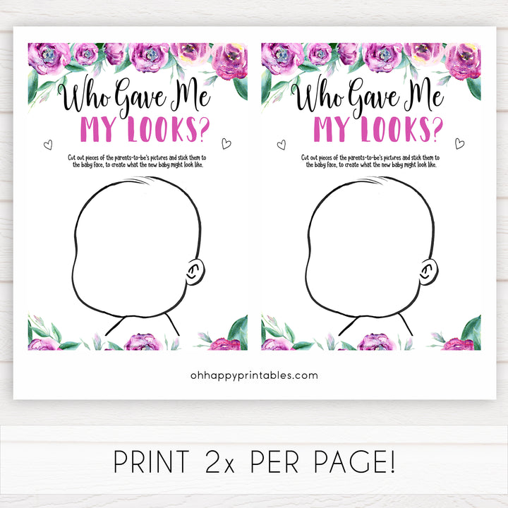 Purple peonies who gave me my looks baby shower games, printable baby shower games, fun baby shower games, baby shower games, popular baby shower games, floral baby shower games, purple baby shower themes