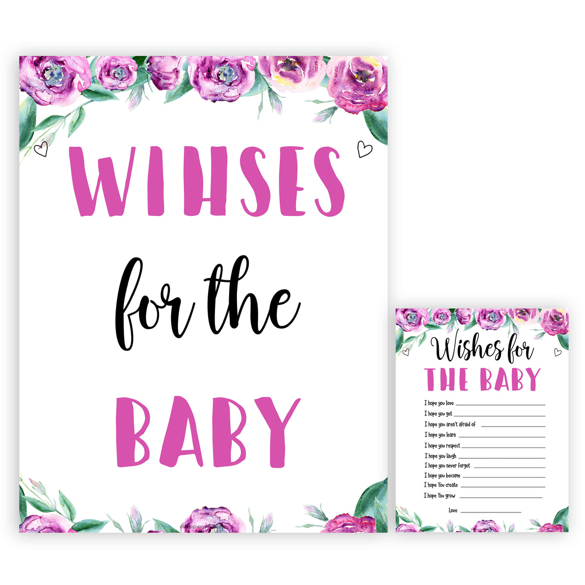 Purple peonies wishes for the baby baby shower games, printable baby shower games, fun baby shower games, baby shower games, popular baby shower games, floral baby shower games, purple baby shower themes