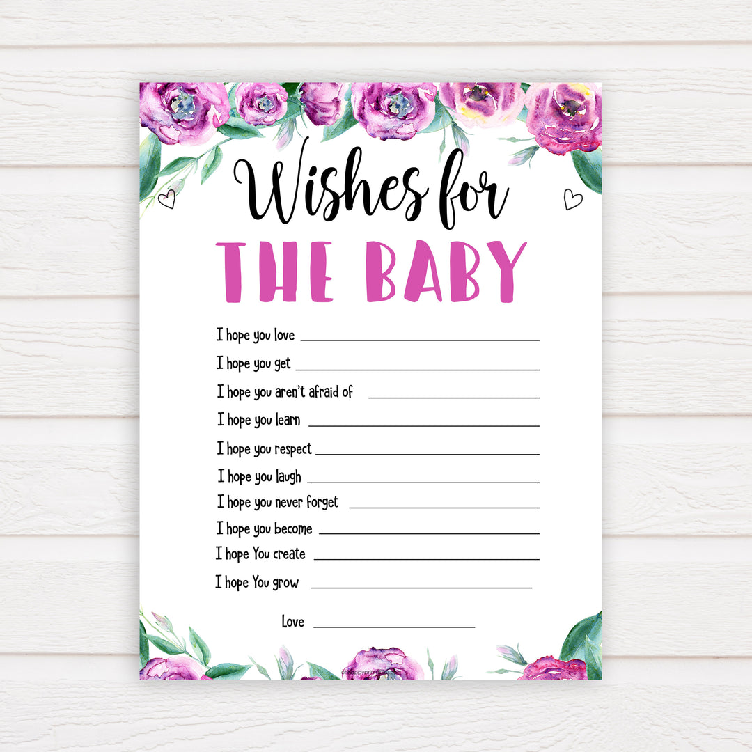Purple peonies wishes for the baby baby shower games, printable baby shower games, fun baby shower games, baby shower games, popular baby shower games, floral baby shower games, purple baby shower themes