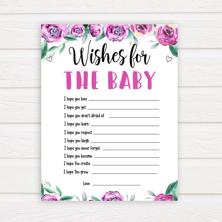 Purple peonies wishes for the baby baby shower games, printable baby shower games, fun baby shower games, baby shower games, popular baby shower games, floral baby shower games, purple baby shower themes