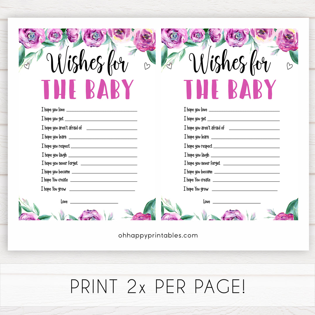Purple peonies wishes for the baby baby shower games, printable baby shower games, fun baby shower games, baby shower games, popular baby shower games, floral baby shower games, purple baby shower themes