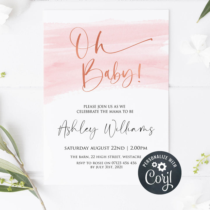 editable pink swash baby shower invitations, printable pink swash baby shower invitations, pink baby shower invitations