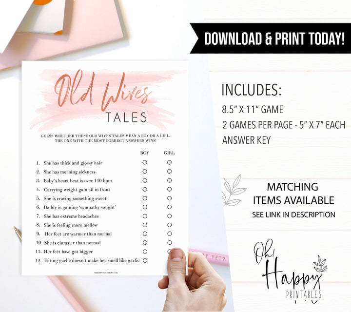 Pink swash baby games, old wives tale, printable baby games, fun baby games, pink baby shower, top baby games, fun baby games, its a girl baby game