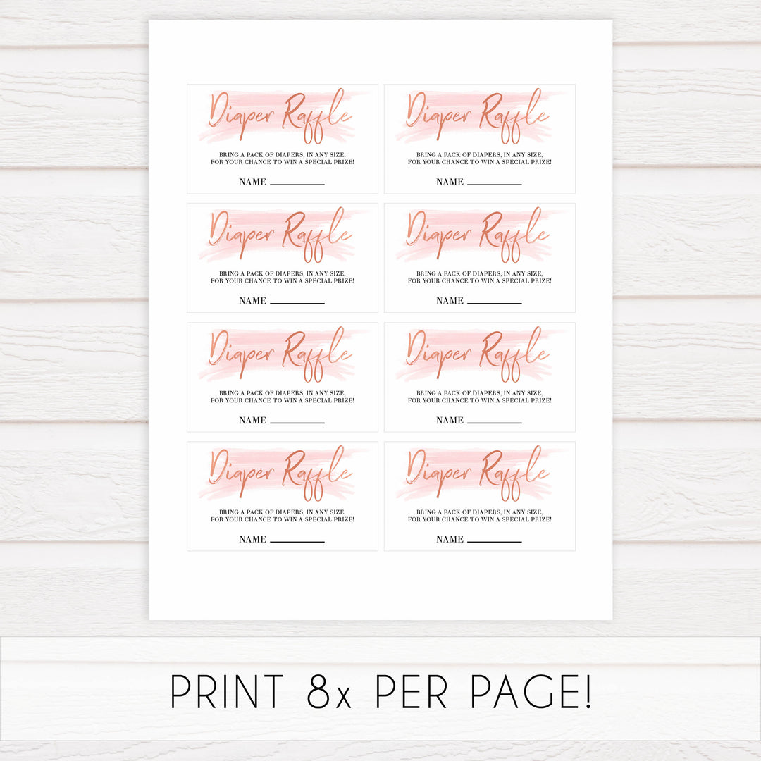 Pink swash baby games, diaper raffle, printable baby games, fun baby games, pink baby shower, top baby games, fun baby games, its a girl baby game