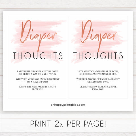 pink swash diaper thoughts, nappy game, diaper game, printable baby shower games, pink baby shower games, fun baby games, popular baby games