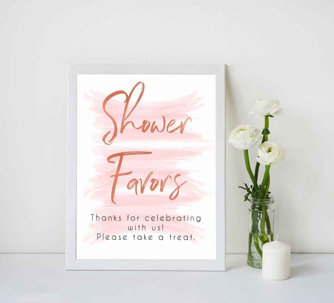 baby shower favors sign, pink baby favors, baby favours, printable baby signs, fun baby signs, pink baby decor, baby signs