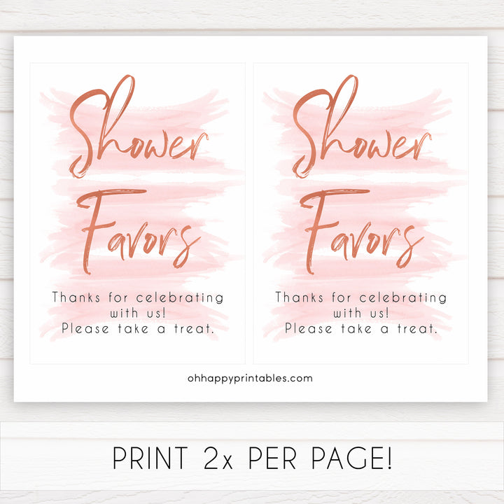 baby shower favors sign, pink baby favors, baby favours, printable baby signs, fun baby signs, pink baby decor, baby signs