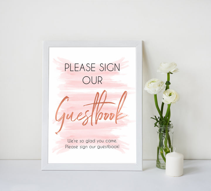 pink guestbook baby sign, guestbook baby signs, printable baby signs, pink baby decor, pink baby shower ideas