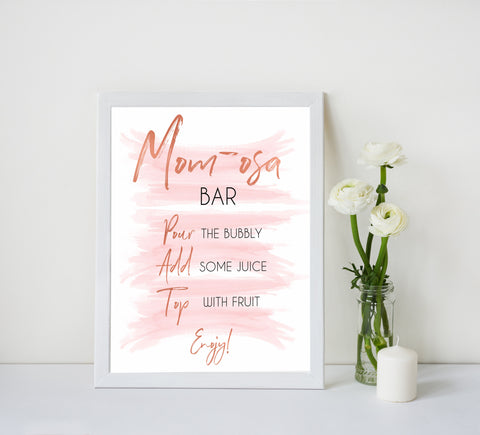 pink watercolor baby shower signs, pink baby signs, printable baby shower signs, baby shower decor, pink baby decor