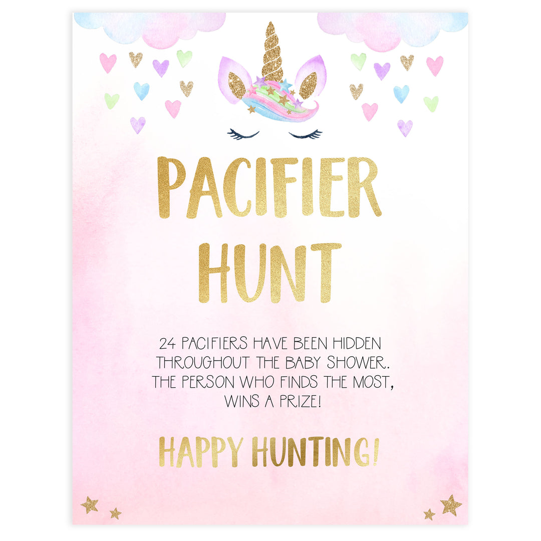 pacifier hunt baby game, Printable baby shower games, unicorn baby games, baby shower games, fun baby shower ideas, top baby shower ideas, unicorn baby shower, baby shower games, fun unicorn baby shower ideas
