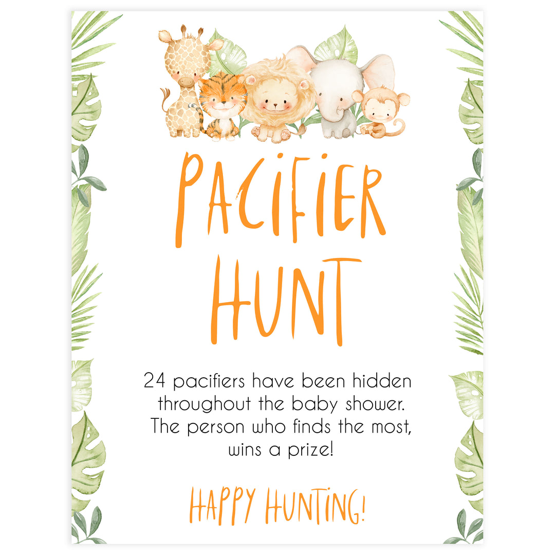 pacifier hunt game, Printable baby shower games, safari animals baby games, baby shower games, fun baby shower ideas, top baby shower ideas, safari animals baby shower, baby shower games, fun baby shower ideas