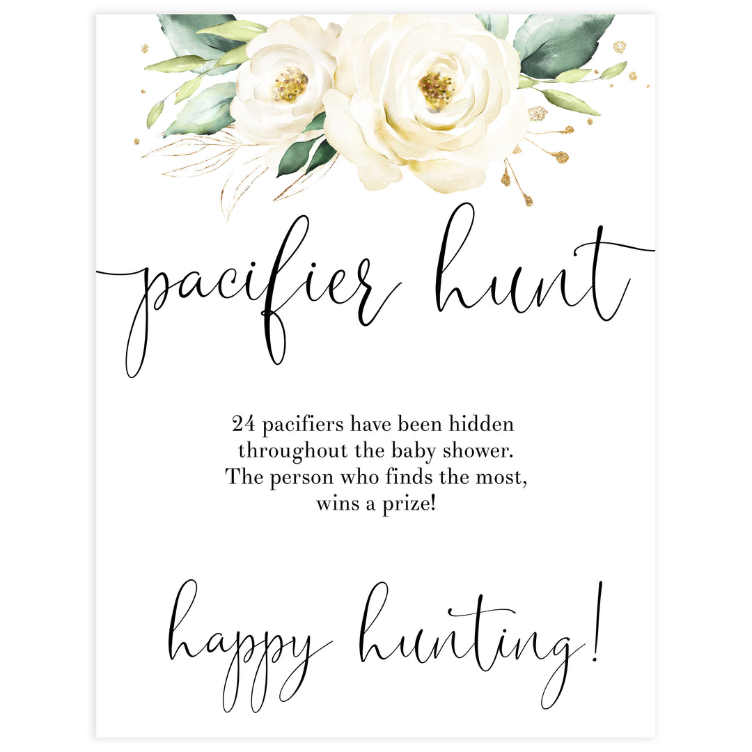 pacifier hunt baby game, editable baby game, Printable baby shower games, shite floral baby games, baby shower games, fun baby shower ideas, top baby shower ideas, floral baby shower, baby shower games, fun floral baby shower ideas