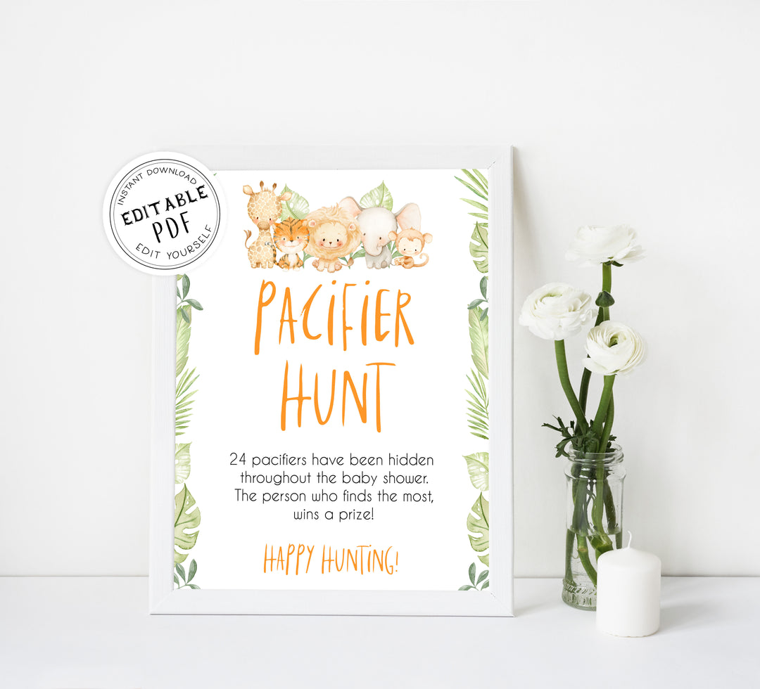 pacifier hunt game, Printable baby shower games, safari animals baby games, baby shower games, fun baby shower ideas, top baby shower ideas, safari animals baby shower, baby shower games, fun baby shower ideas