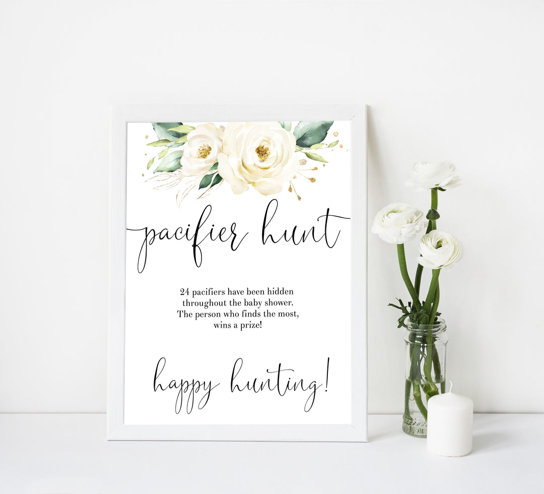 pacifier hunt baby game, editable baby game, Printable baby shower games, shite floral baby games, baby shower games, fun baby shower ideas, top baby shower ideas, floral baby shower, baby shower games, fun floral baby shower ideas