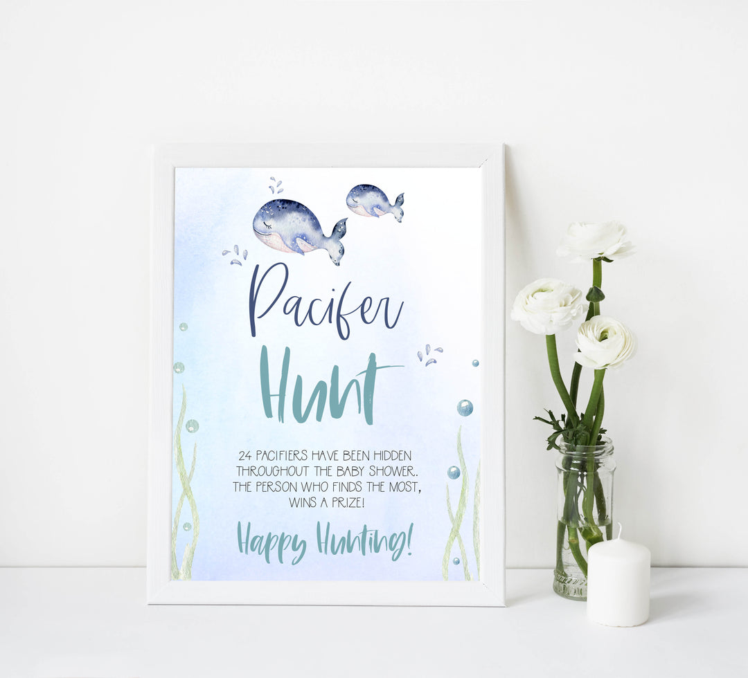 pacifier hunt baby game, Printable baby shower games, whale baby games, baby shower games, fun baby shower ideas, top baby shower ideas, whale baby shower, baby shower games, fun whale baby shower ideas