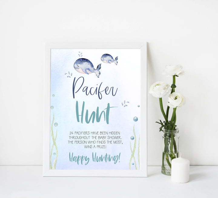 pacifier hunt baby game, Printable baby shower games, whale baby games, baby shower games, fun baby shower ideas, top baby shower ideas, whale baby shower, baby shower games, fun whale baby shower ideas