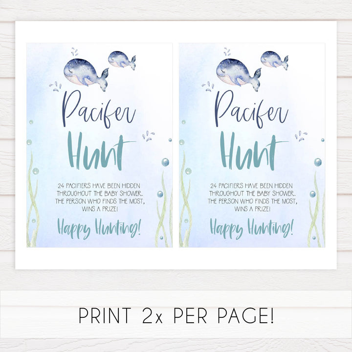 pacifier hunt baby game, Printable baby shower games, whale baby games, baby shower games, fun baby shower ideas, top baby shower ideas, whale baby shower, baby shower games, fun whale baby shower ideas