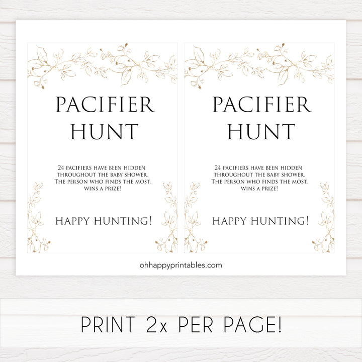 pacifier hunt baby shower game, Printable baby shower games, gold leaf baby games, baby shower games, fun baby shower ideas, top baby shower ideas, gold leaf baby shower, baby shower games, fun gold leaf baby shower ideas