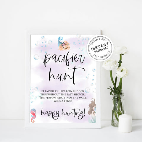 pacifier hunt baby game, Printable baby shower games, little mermaid baby games, baby shower games, fun baby shower ideas, top baby shower ideas, little mermaid baby shower, baby shower games, pink hearts baby shower ideas