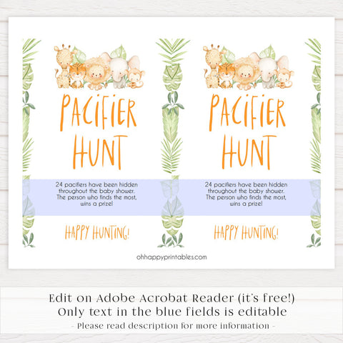 pacifier hunt game, Printable baby shower games, safari animals baby games, baby shower games, fun baby shower ideas, top baby shower ideas, safari animals baby shower, baby shower games, fun baby shower ideas