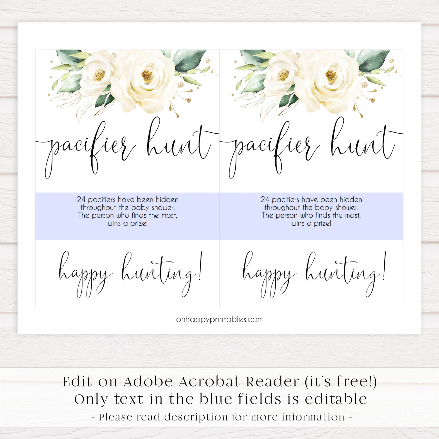 pacifier hunt baby game, editable baby game, Printable baby shower games, shite floral baby games, baby shower games, fun baby shower ideas, top baby shower ideas, floral baby shower, baby shower games, fun floral baby shower ideas