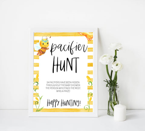 Pacifier hunt game, Printable baby shower games, mommy bee fun baby games, baby shower games, fun baby shower ideas, top baby shower ideas, mommy to bee baby shower, friends baby shower ideas