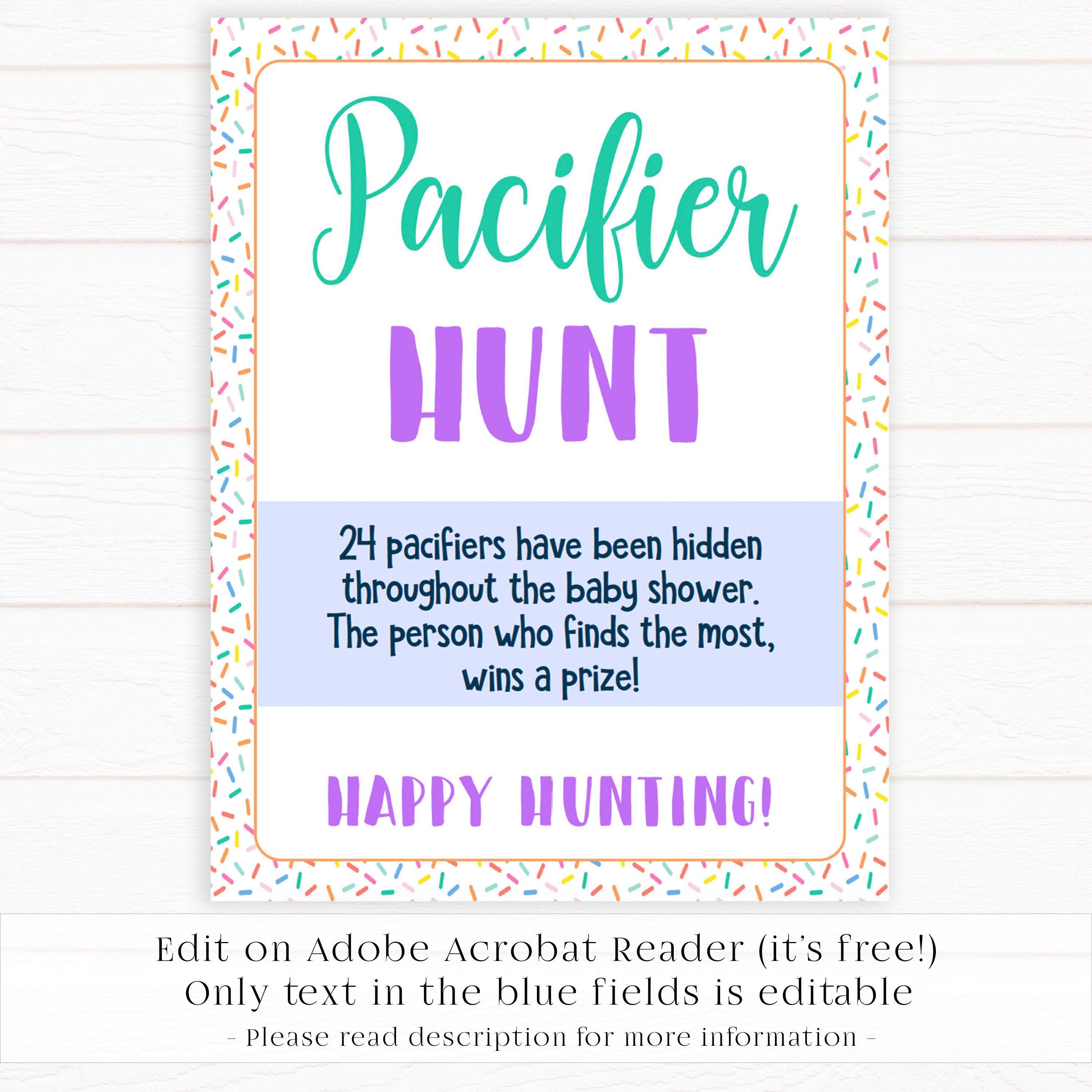 pacifier hunt baby game, baby hunt game, Printable baby shower games, baby sprinkle fun baby games, baby shower games, fun baby shower ideas, top baby shower ideas, sprinkle shower baby shower, friends baby shower ideas