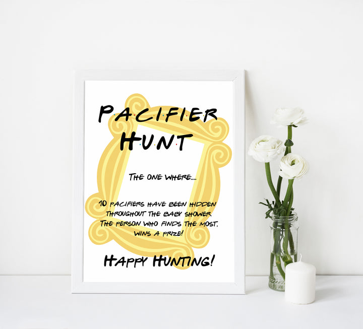 pacifier hunt baby game, Printable baby shower games, friends fun baby games, baby shower games, fun baby shower ideas, top baby shower ideas, friends baby shower, friends baby shower ideas