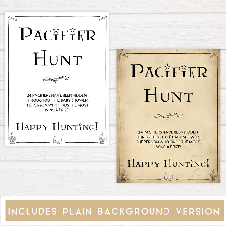 Pacifier Hunt Game, Wizard baby shower games, printable baby shower games, Harry Potter baby games, Harry Potter baby shower, fun baby shower games,  fun baby ideas