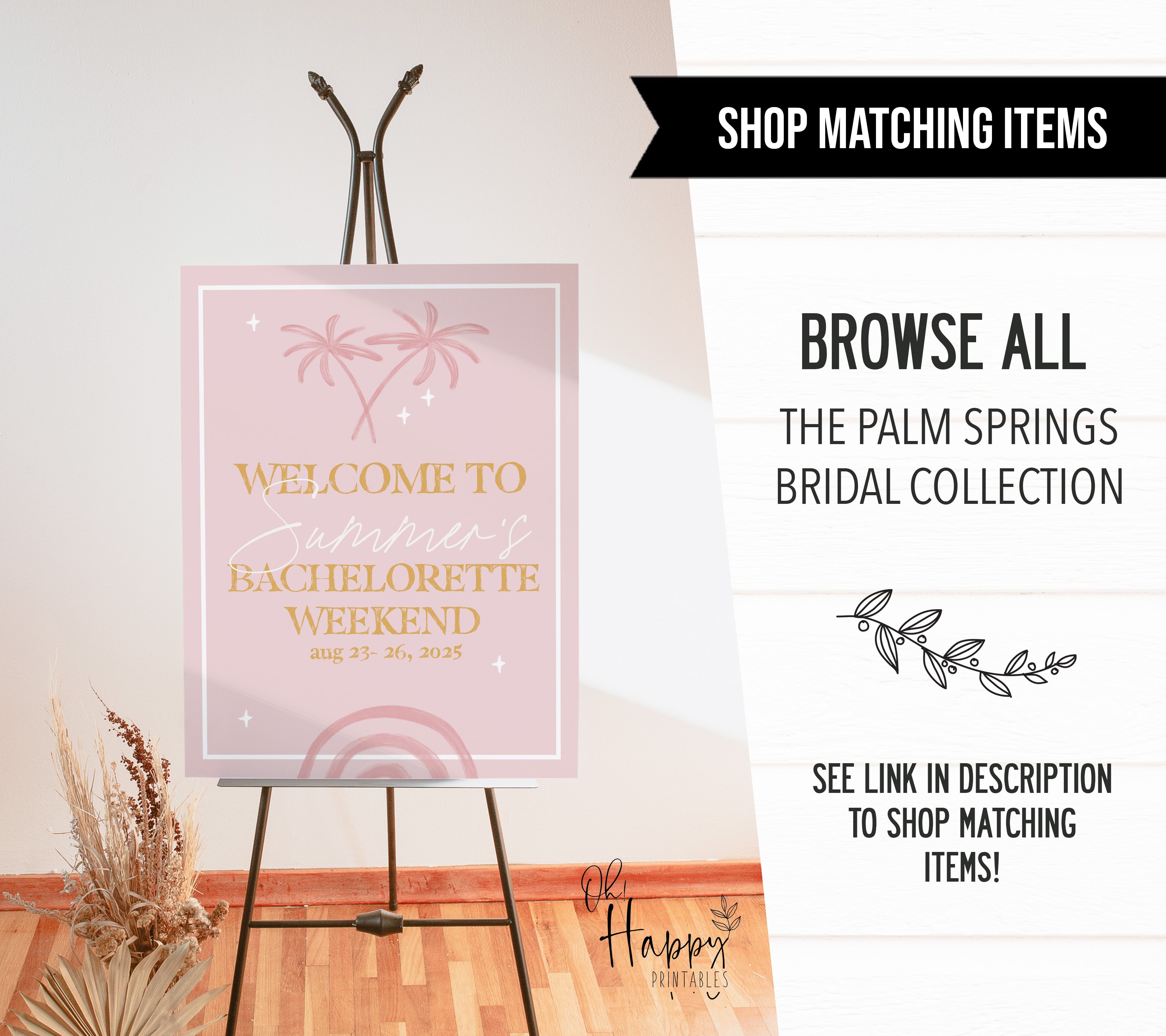 Fully editable and printable bridal shower match the movie love quotes game with a Palm Springs design. Perfect for a Palm Springs bridal shower themed party