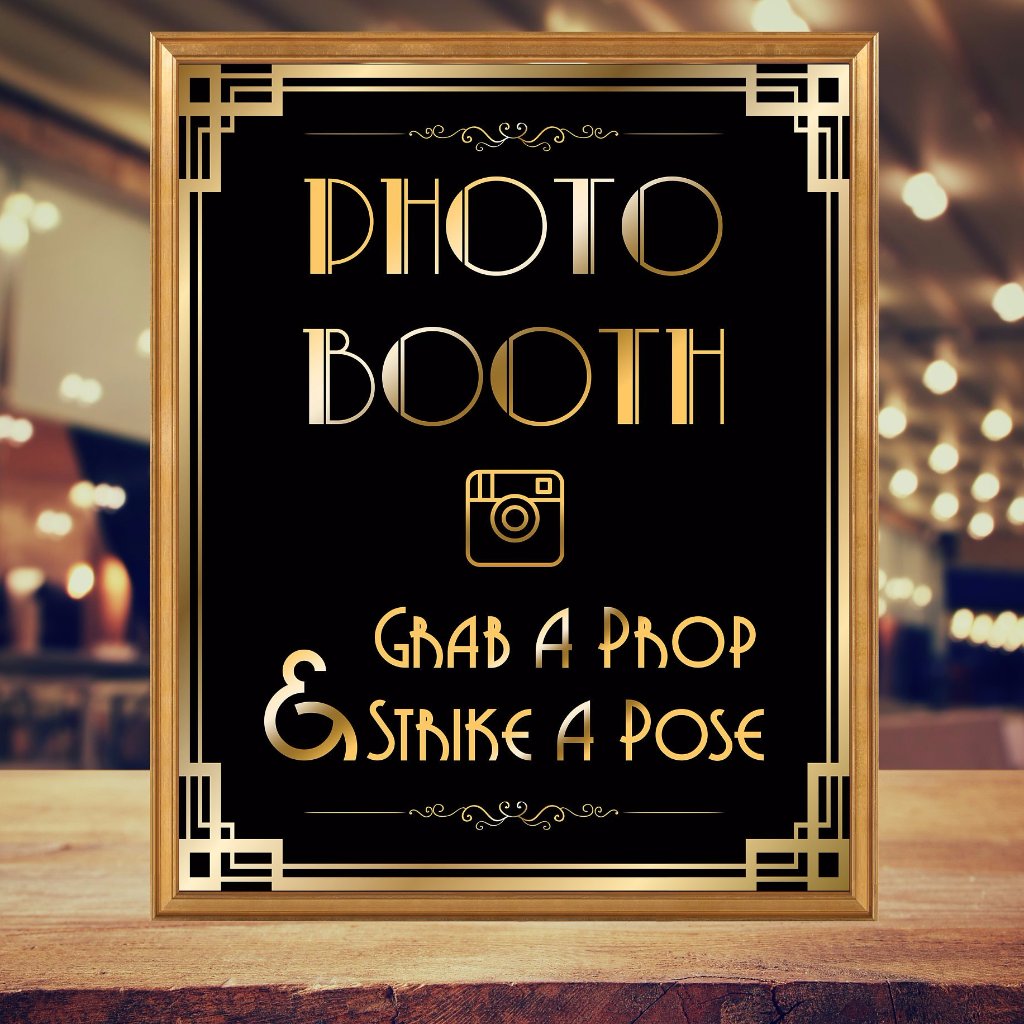 Grab a Prop Strike a Pose Gatsby Photo booth