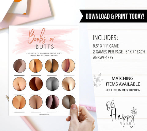 Boobs or butts baby shower games, boobs baby shower game, fun baby games, popular baby shower games, baby shower games