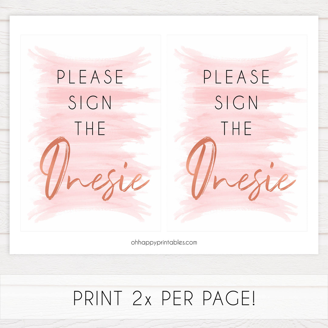 Pink swash baby games, please sign the onesie, printable baby games, fun baby games, pink baby shower, top baby games, fun baby games, its a girl baby game