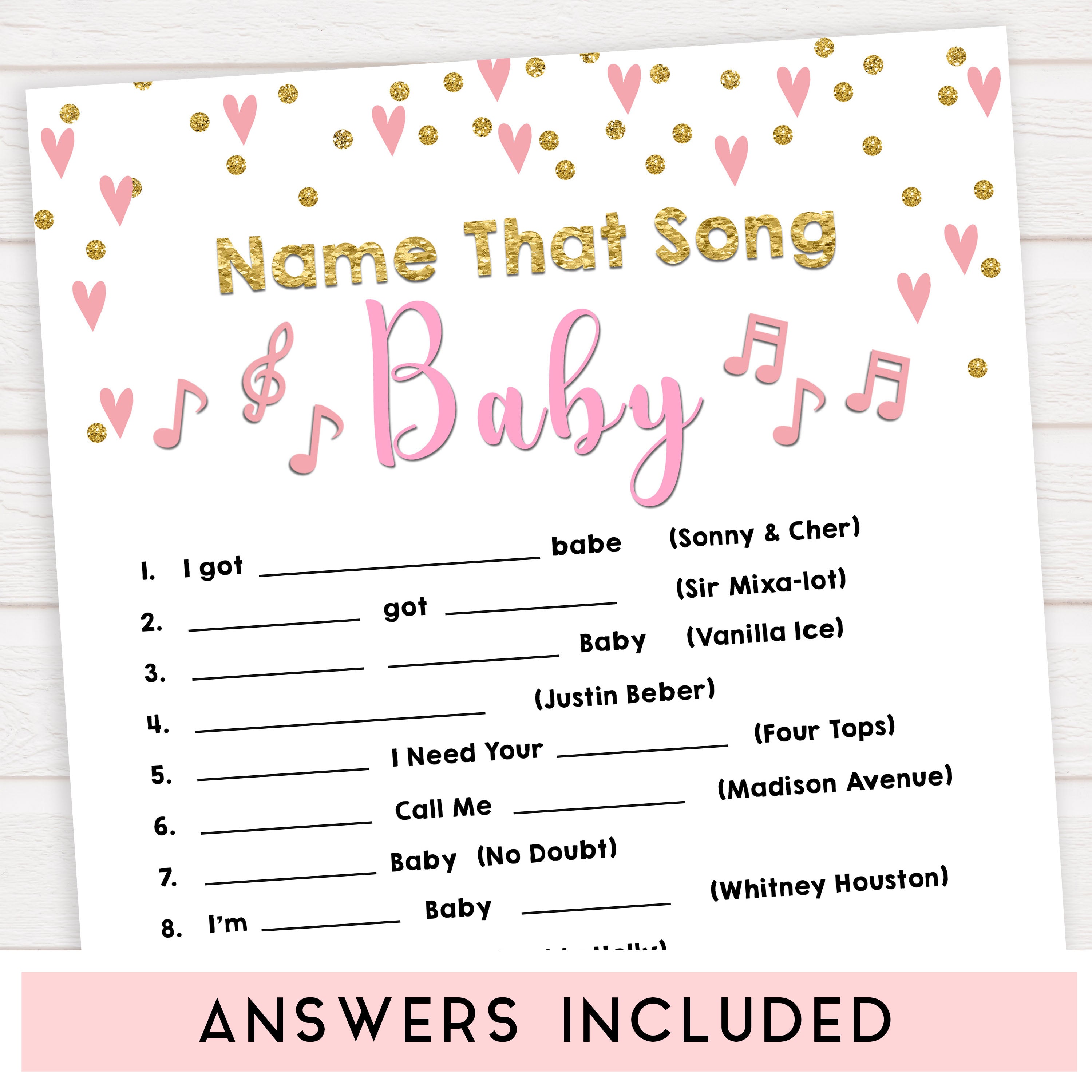 It's A Girl – Pink Stars – Baby Shower The Baby Game Printable