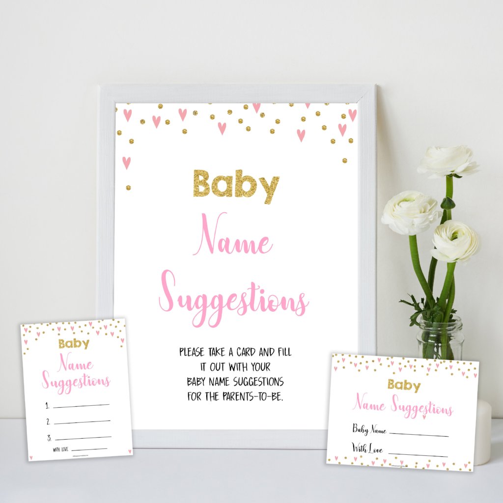 pink hearts baby shower, baby name suggestions baby game, printable baby games, pink baby games, girl baby games, top 10 baby games, fun baby games