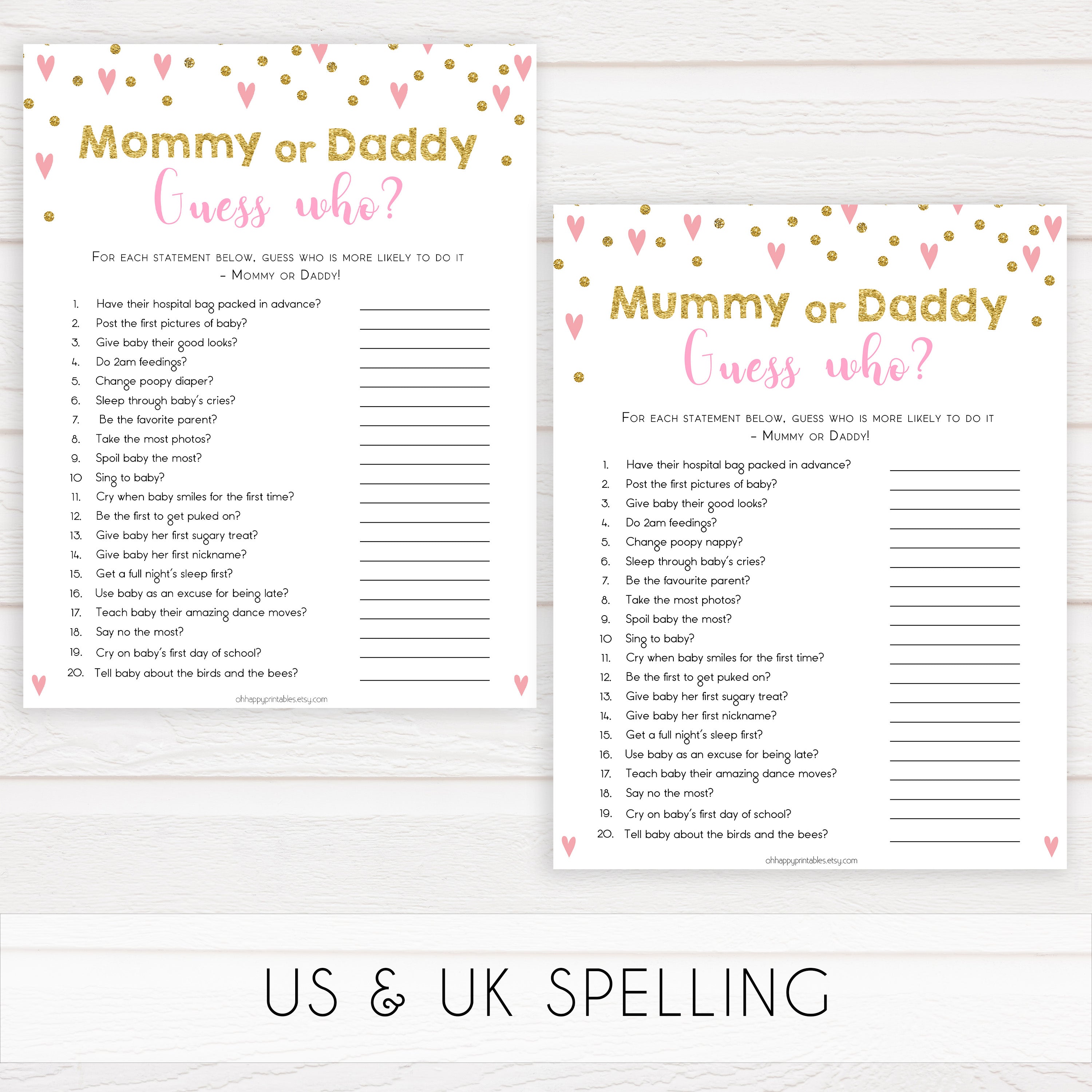 pink hearts baby shower, guess who baby game, printable baby games, pink baby games, girl baby games, top 10 baby games, fun baby games