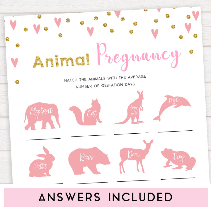 pink hearts baby shower, animal pregnancy baby game, printable baby games, pink baby games, girl baby games, top 10 baby games, fun baby games