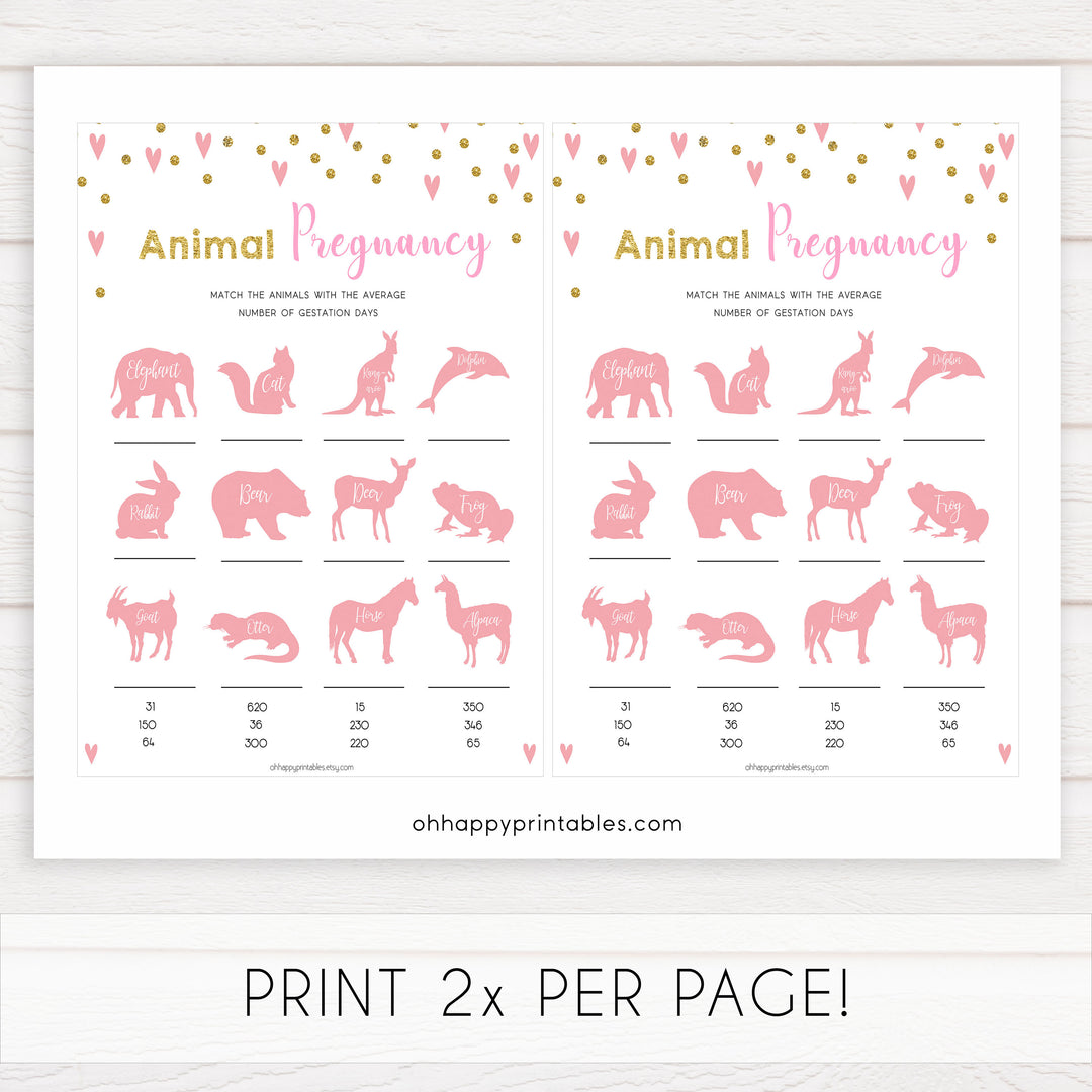 pink hearts baby shower, animal pregnancy baby game, printable baby games, pink baby games, girl baby games, top 10 baby games, fun baby games