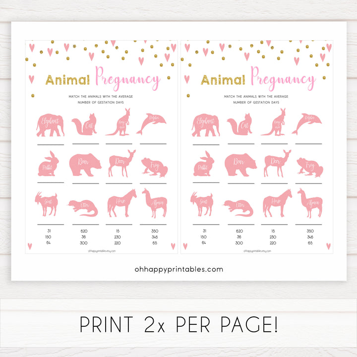 pink hearts baby shower, animal pregnancy baby game, printable baby games, pink baby games, girl baby games, top 10 baby games, fun baby games