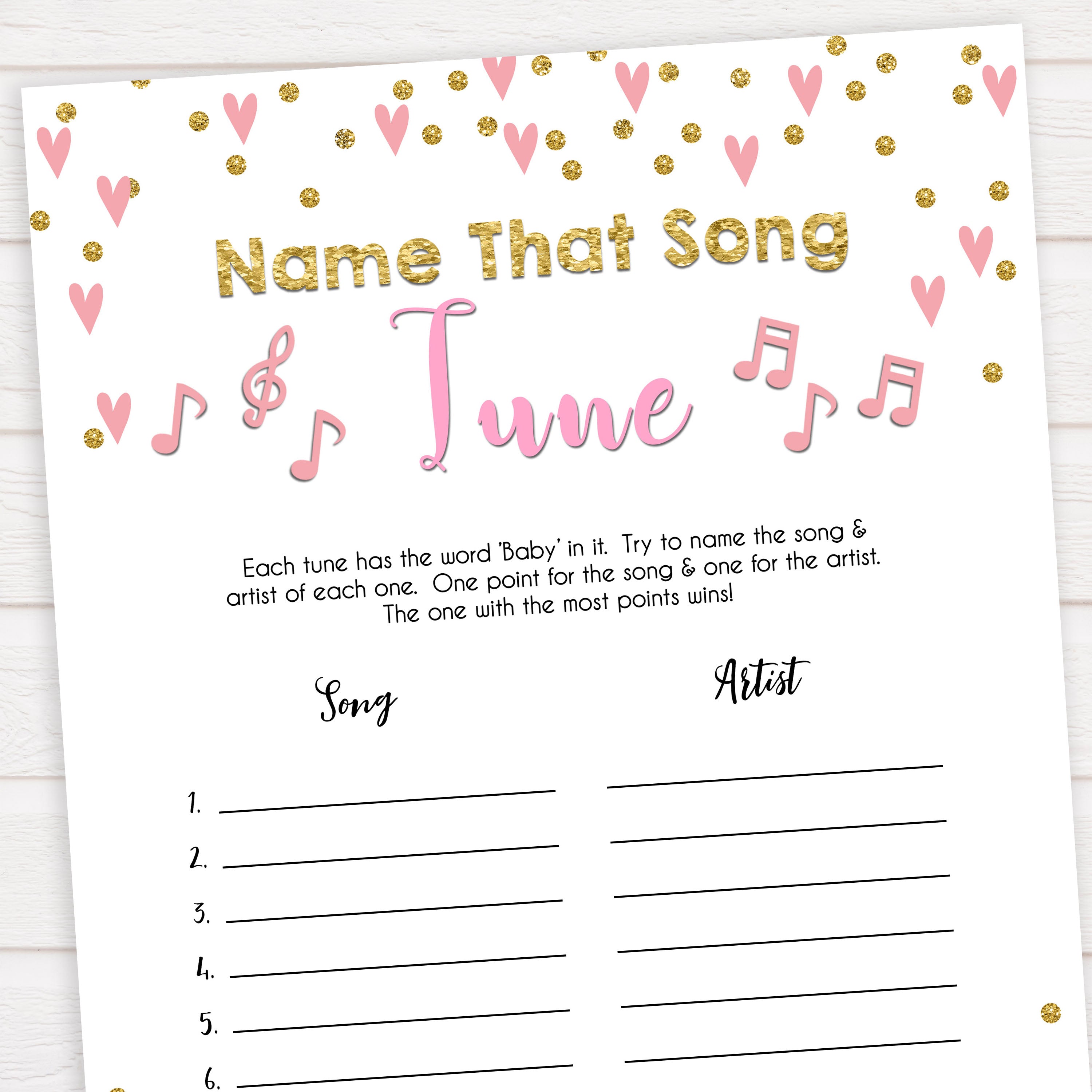 pink hearts baby shower, name that baby tune baby game, printable baby games, pink baby games, girl baby games, top 10 baby games, fun baby games