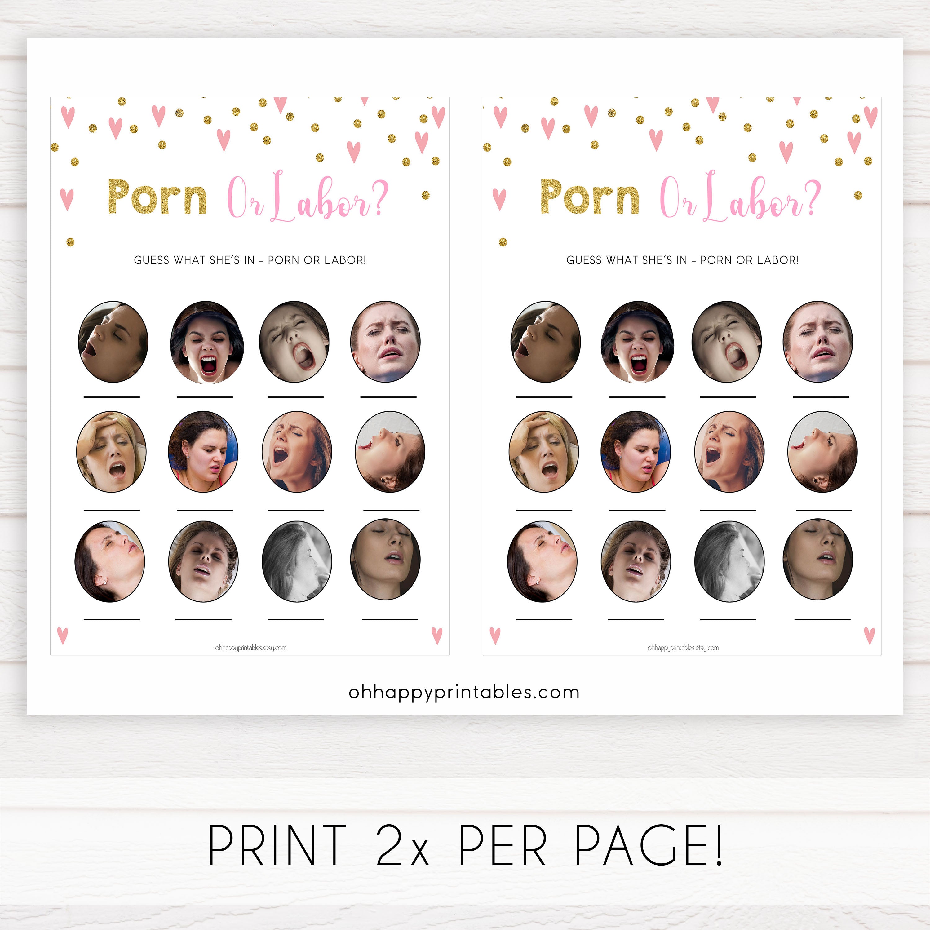 pink hearts baby shower, labor or porn, porn or labour baby game, printable baby games, pink baby games, girl baby games, top 10 baby games, fun baby games