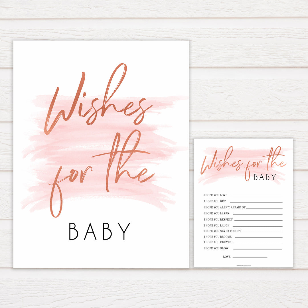 Pink Swash Wishes For The Baby, Baby Wishes, Wishes for The Baby, Printable Baby Shower Games, Baby Shower Baby Wishes, Baby Wishes Card, printable baby shower games, fun baby shower games, popular baby shower games