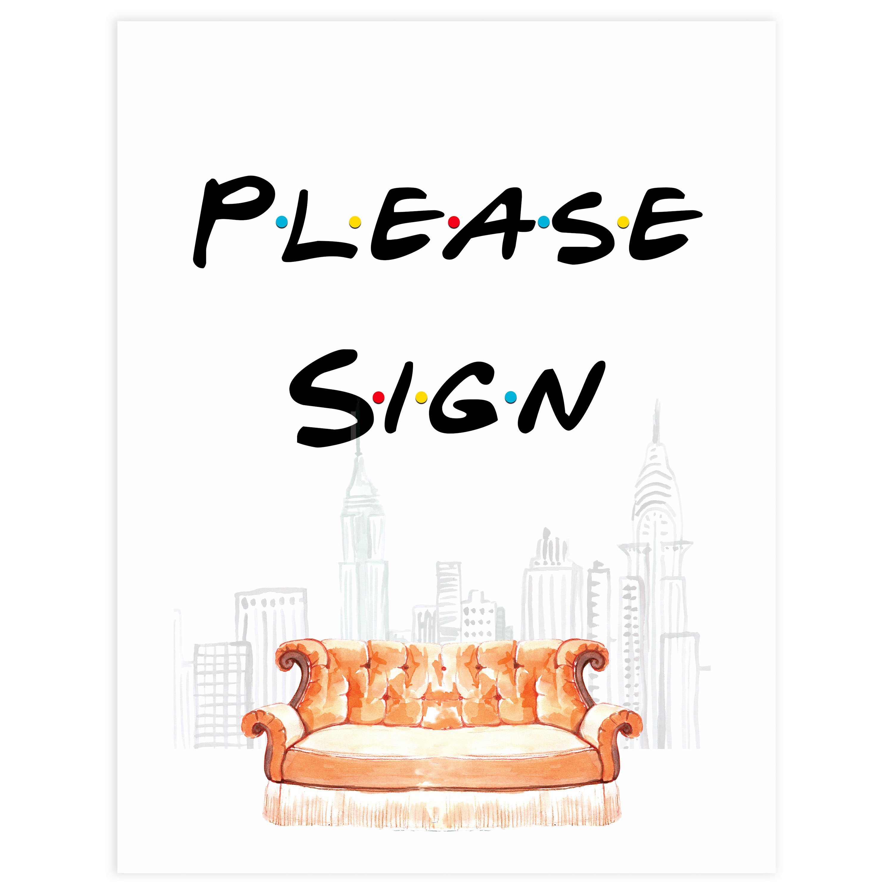 Please Sign Table Sign | Printable Wedding & Bridal Shower Stationery ...
